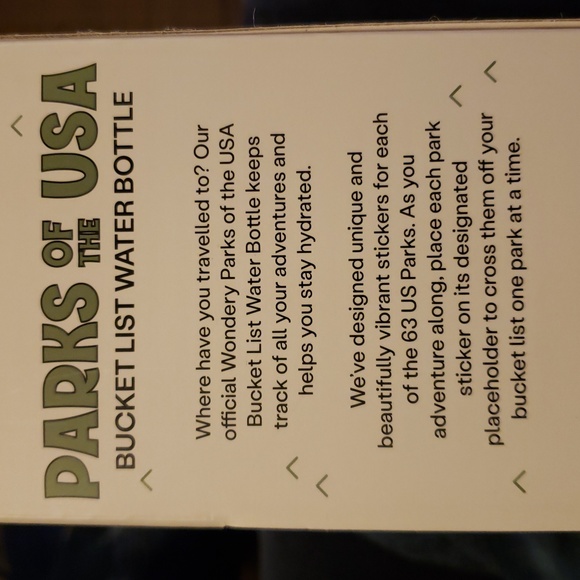 Parks of the US Bucket List Water Bottle,Size 32oz, Retail $58.00 - Picture 7 of 16
